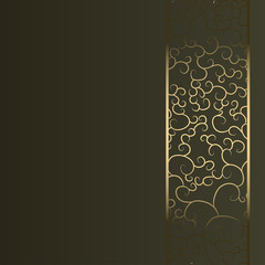 festive gold ribbon with a pattern of curls vector