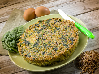 pie with spelt and spinach