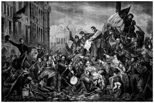 Street Battle : "Barricades" - 19th century (1830)