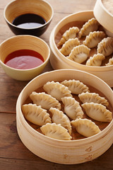 Homemade dim-sum asian dumplings