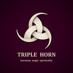 Fototapeta premium vector celtic triple horn symbol design template