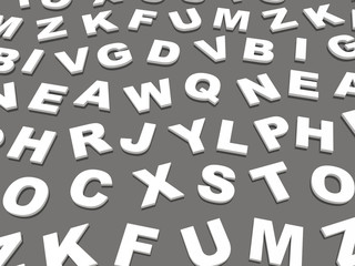 letters of the English alphabet.