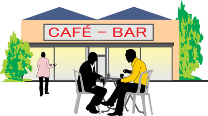 HOMMES RELAX A LA CAFETERIA