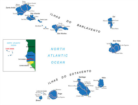 Cape Verde Islands Map