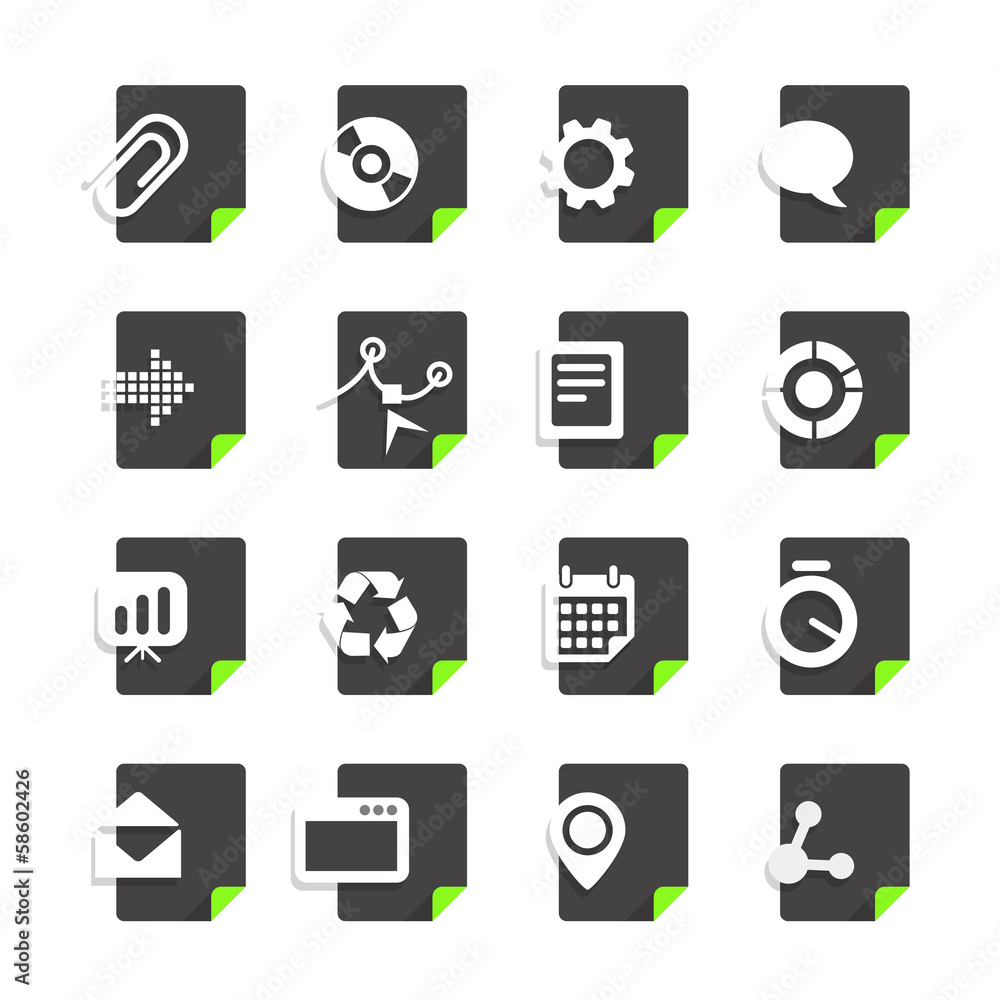 Poster Different file types icons set isolated on white
