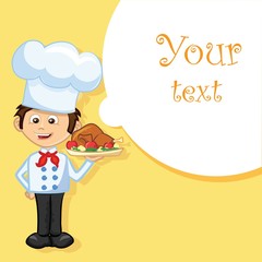 Мультипликационный персонаж - симпатичная повар