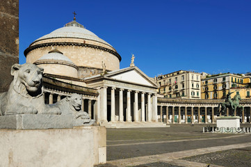 Naklejka premium Piazza Plebiscito, Naples, Italy
