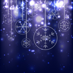 Fototapeta na wymiar Abstract Christmas Balls on Blue Background