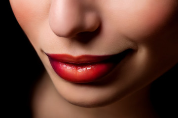 Obraz premium Close-up of beautiful womanish lips