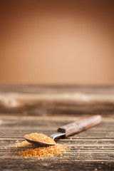 Spoon of brown sugar