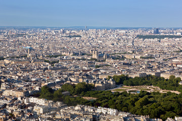 Fototapeta na wymiar Paris, France top view on Notre Dame de Paris