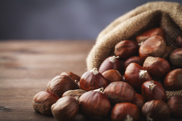 chestnuts in jute