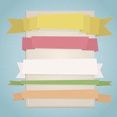 Header origami tag paper craft stick ribbons. Place your text