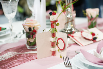 Table set for wedding or event party.