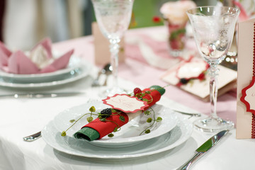 Table set for wedding or event party.