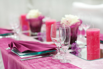 Obraz na płótnie Canvas Table set for wedding or event party.