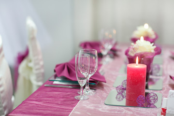 Table set for wedding or event party.