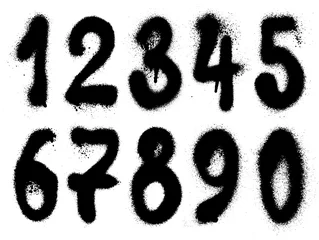 Fototapeten Graffiti Vector graffiti hand drawn graffiti grunge numbers  © foreks
