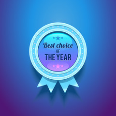 Blue Vector Glossy Badge