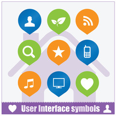 Web user interface symbols set