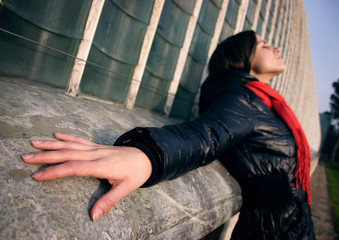 Posing girl in the wall 2