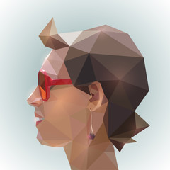 Young woman in origami style - 58612049