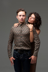 Comic Portrait of young couple