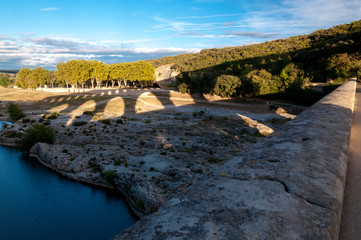 Pont du Gard sunset shadows makes great landscape