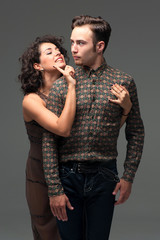 Comic Portrait of young couple