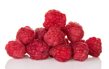 Handful of ripe raspberry