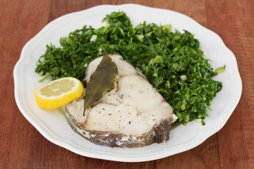 fish with lemon and cabbage