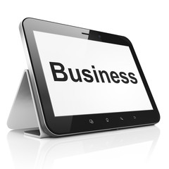 Finance concept: Business on tablet pc computer