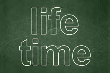 Obraz premium Timeline concept: Life Time on chalkboard background