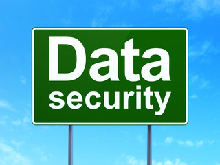 Security concept: Data Security on road sign background