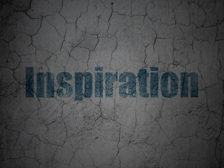 Marketing concept: Inspiration on grunge wall background
