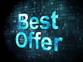 Business concept: Best Offer on digital background