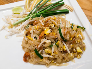 Thai food Pad thai , Stir fry noodles with shrimp