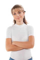Fototapeta premium portrait of beautiful girl isolated