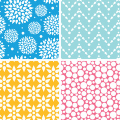 Vector set of Four vibrant abstract geometric patterns and