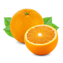 Fruits and vegetables on white background