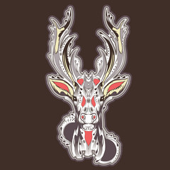 Deer head tattoo design