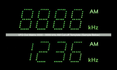 VFD Dot Matrix AM Radio Display Macro In Green