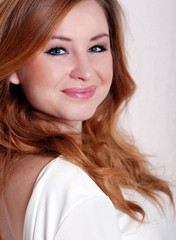 Naklejka premium Portrait Of Young Smiling Beautiful Woman