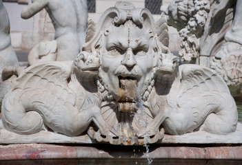 Fontana del Moro on the Piazza Navona. Rome, Italy.