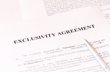 exclusivity agreement form with pen 