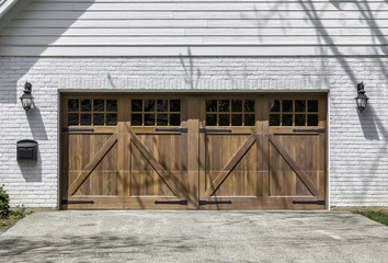 Traditional two car garage
