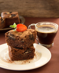 Chocolate brownie cake.