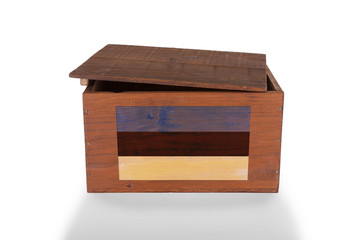 Wooden crate isolated on a white background