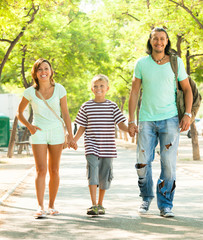 Happy parents with teenager son