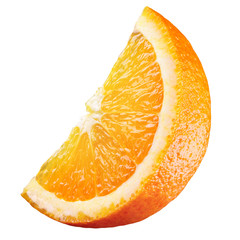 Orange. Piece of fruit isolated on white background
